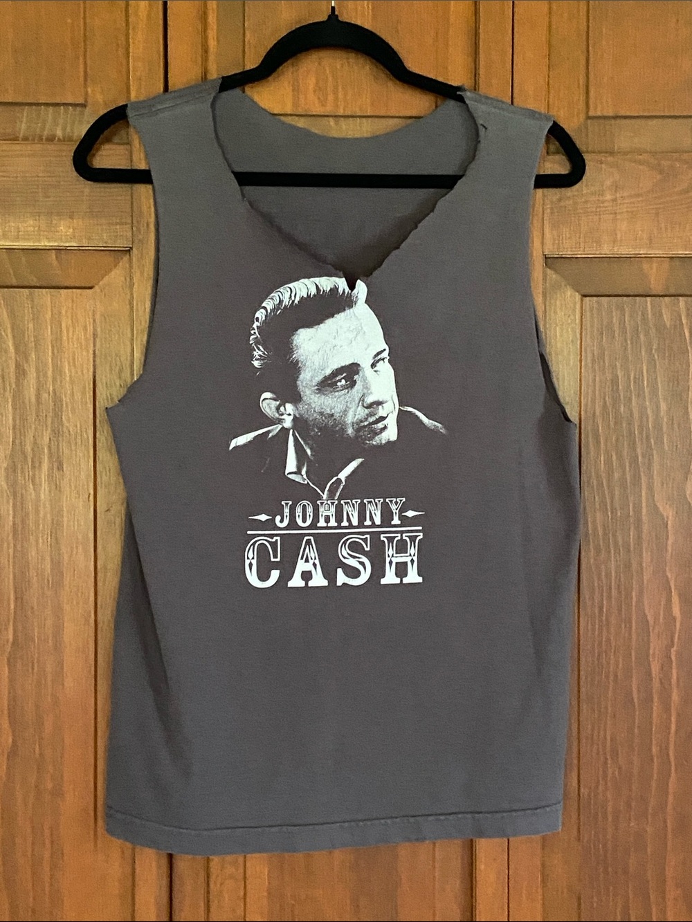 Custom Johnny Cash Dark Grey Tank Top